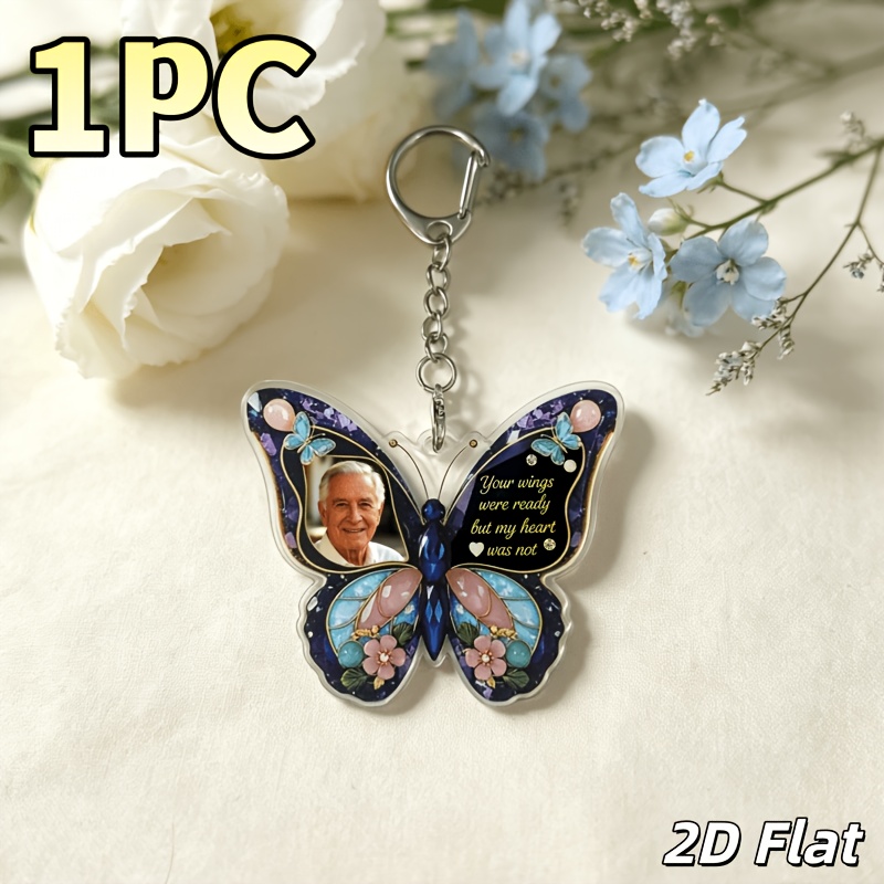 TEMU 2d Flat, Personalized Custom Photo Acrylic Keychain, Customizable Photo, Shaped Custom Photo Commemorative Keychain, Customizable Photo Of