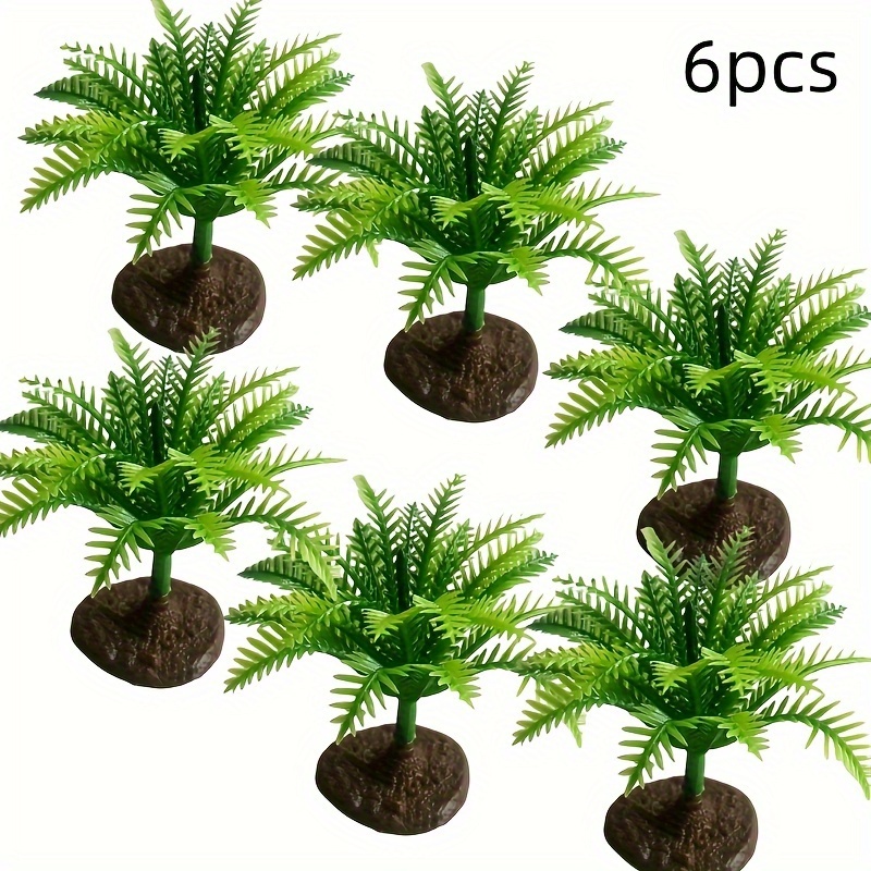 

6pcs Miniature Artificial Plant Set - Realistic Greenery For Diy Terrariums, Bonsai & Home Decor - Office, Car, And Cabinet Accents