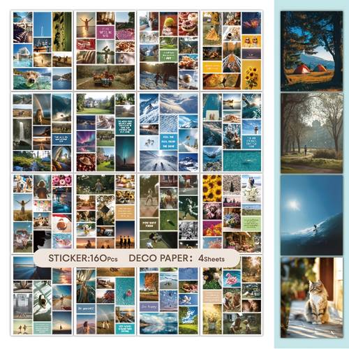 160pcs large wealth vision stickers inspirational phrases and art for adult daily journal goal planning and vision board journaling supplies board books scrapbooking supplies art kit mixed color paper