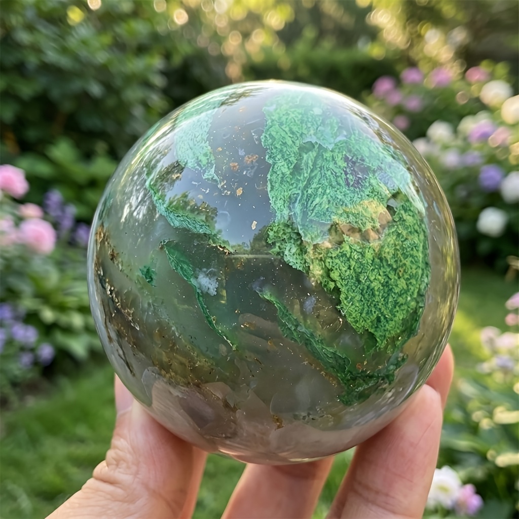 Green African Sphere, Decorative Stone Ball for Home Decor