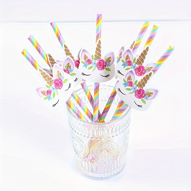 

20pcs, Straws, Wedding Birthday Party Decorations Paper Drinking Straw, Adults Anniversary Day Happy Birthday Party Supplies Tableware Straw