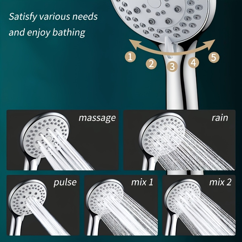 3pcs Adjustable Handheld Showerhead Set with High-Pressure Jet & Fine Mist