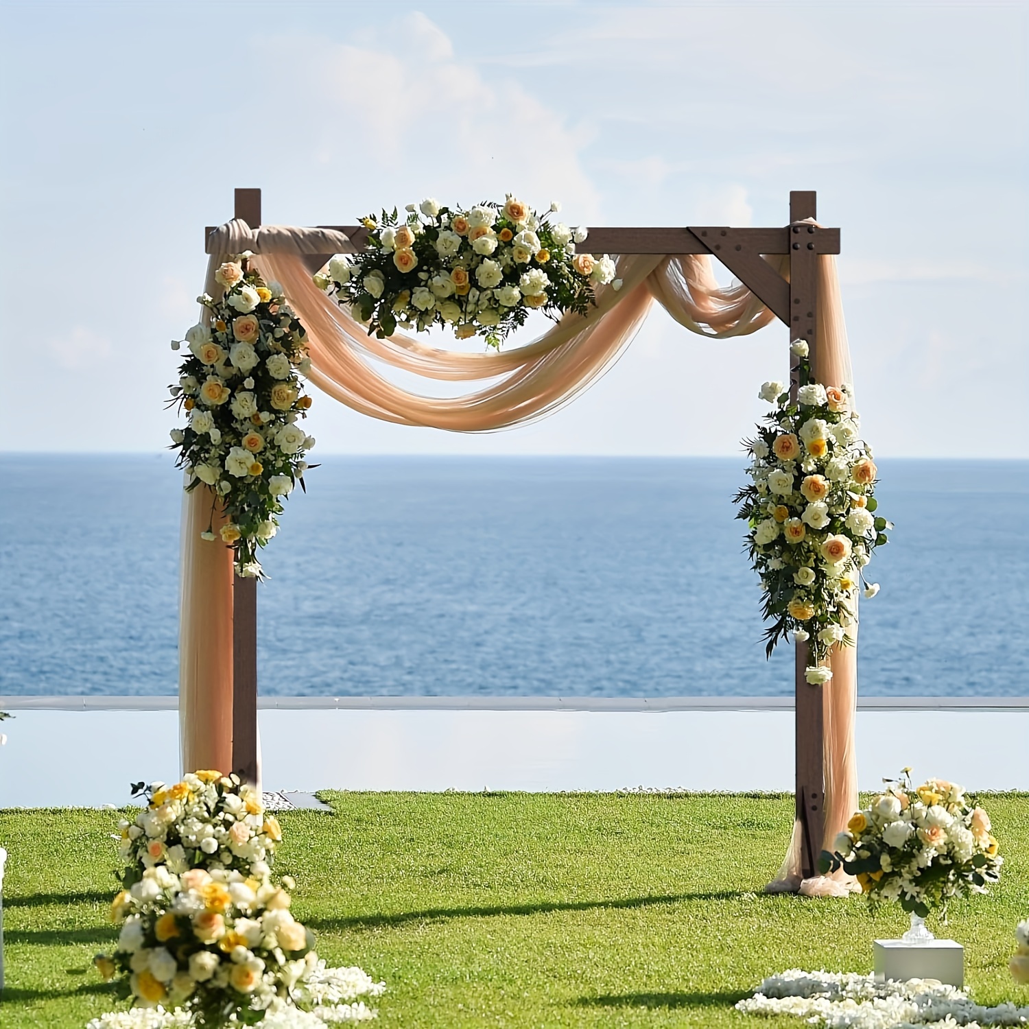 Aazon.co : Wooden Wedding Arch – 7.48FT Square Wood Backdrop Stand