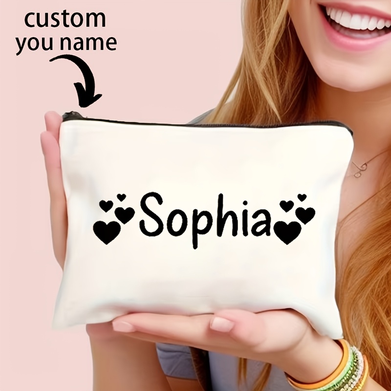 TEMU Borsa portatrucchi organizer da viaggio a forma di cuore personalizzata con , 1-3 pezzi, astuccio portamatite portafoglio da donna, per coniuge