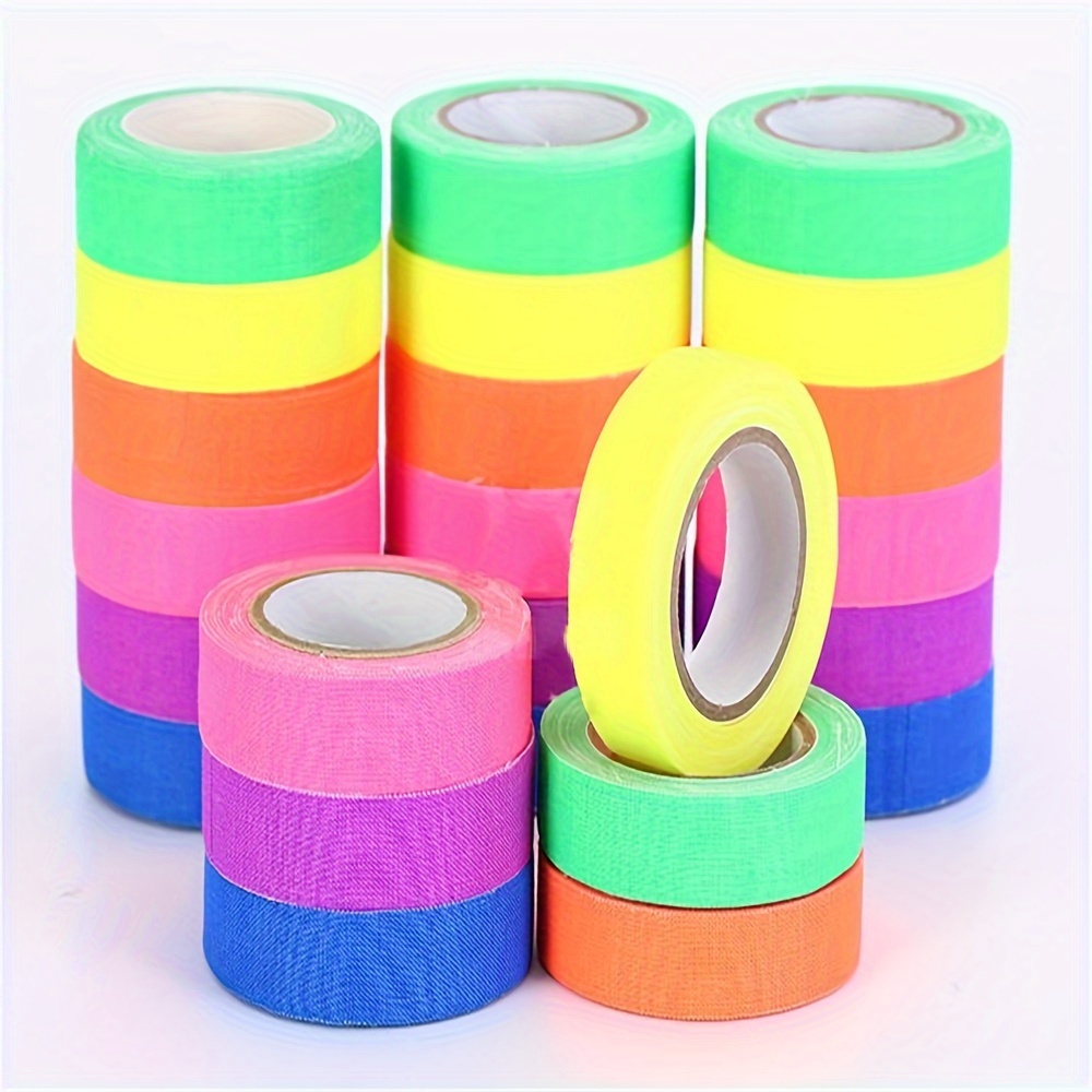 glow in the reactive tape 0 5 x 30ft high adhesion fluorescent neon party favors multi purpose colorful glowing fabric tape for room decor waterproof cotton cloth tape for crafts photography magic shows details 2