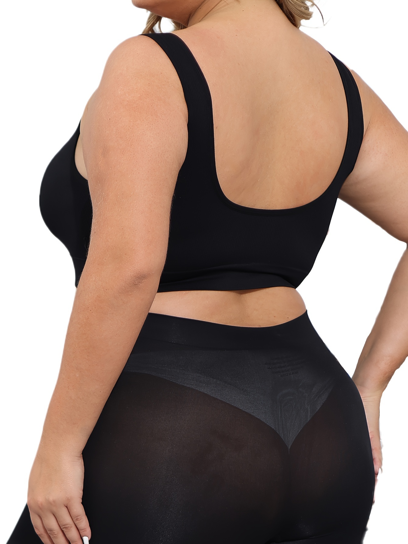 Women'S Daily Casual Low-Collar Non-Removable Chest Pad Bra, Seamless Breathable, Medium Stretch Polyamide Knit Fabric, 120g/?, Solid Color, Easy Comfortable, Sexy, for Women