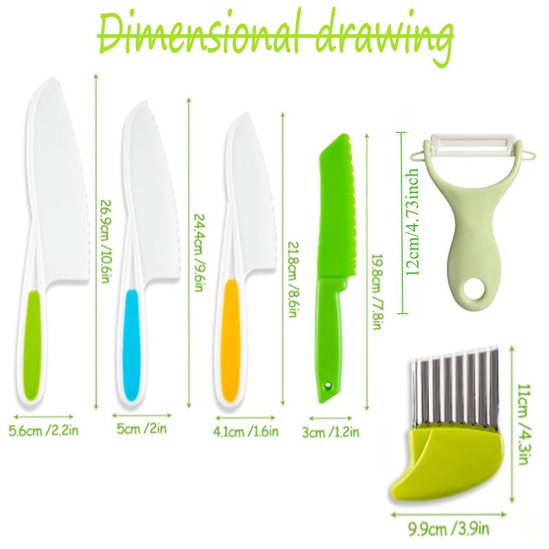 Kit Couteau Cuisine Enfants 29 Pièces - Couteaux Sécurité Dès 3 Ans, Set Montessori Kid Kitchen, Idéal Anniversaire