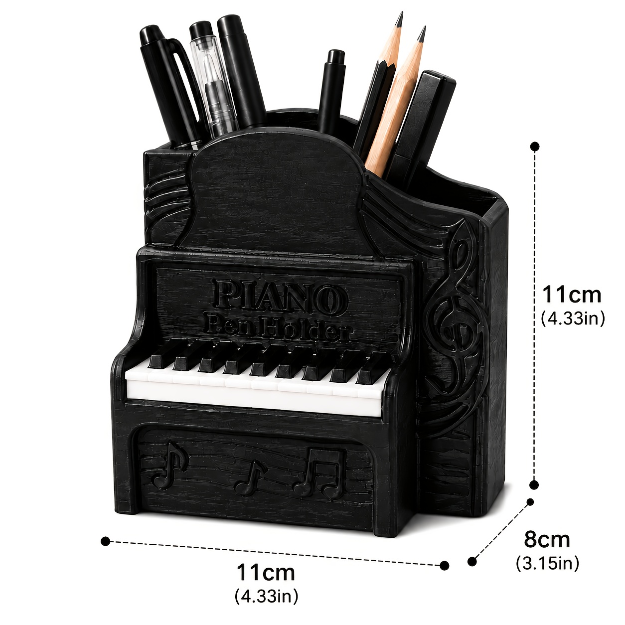 TEMU 1pc 3d Printed Unique Piano Shaped Holder And Decorative Storage Container. 1pc Artistic Organizer And A Desktop Tool For Storing Small Items,