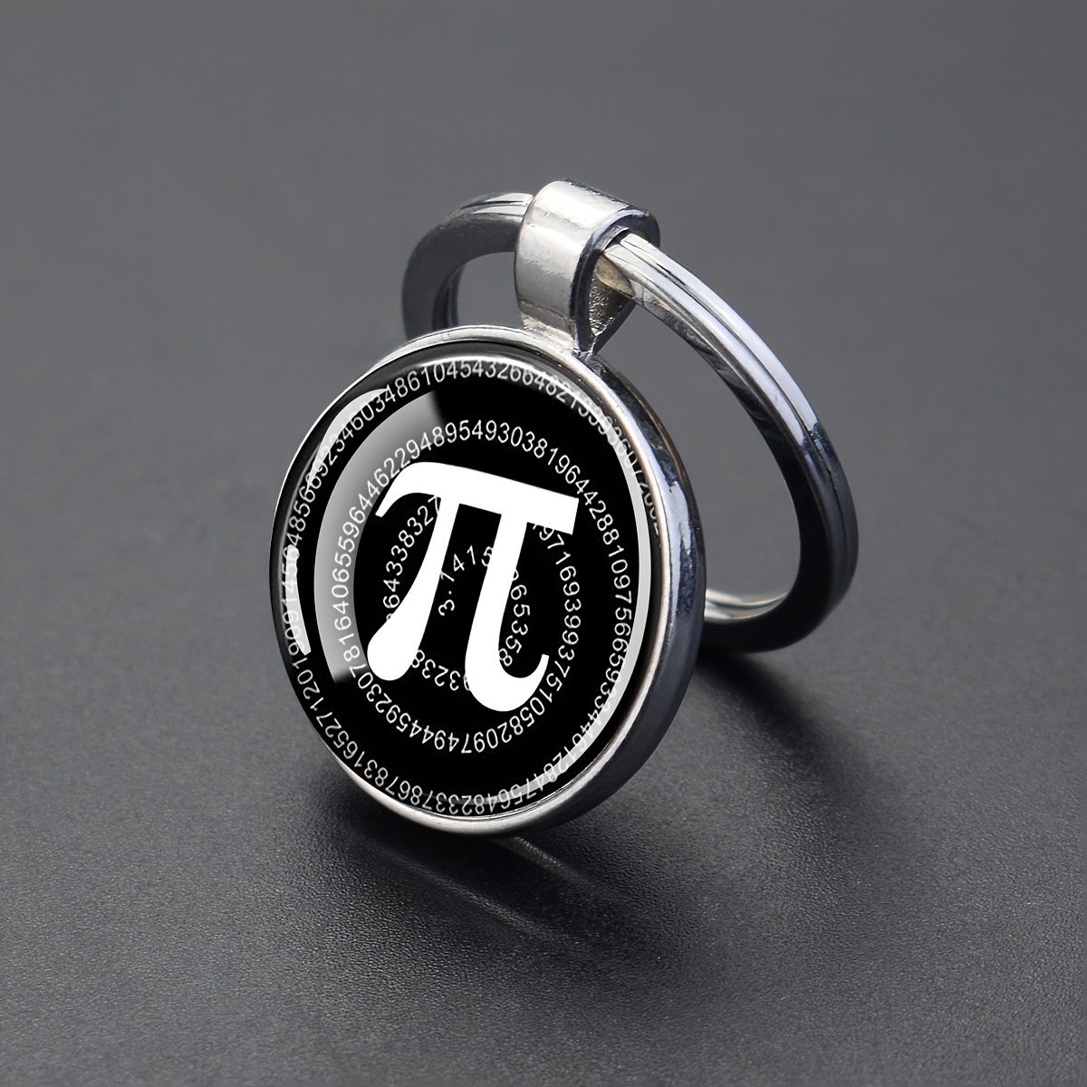 TEMU Portachiavi con di Pi, 1 pezzo, ciondolo in vetro bifacciale, portachiavi per auto, regalo matematico per , portachiavi per di scienza