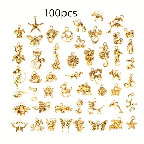 20 30 50 100pcs diy accessory charms random patterns antique bracelet necklace pendant components