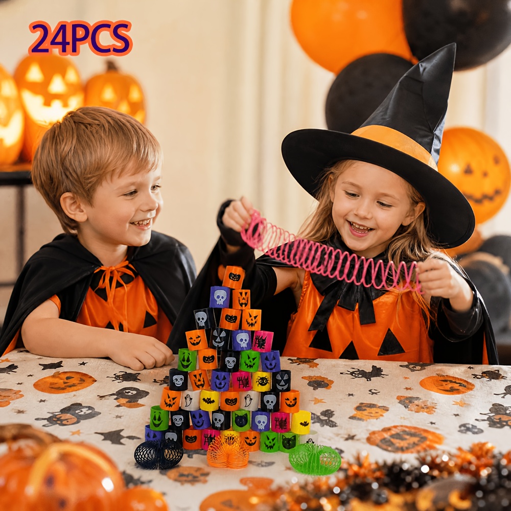 TEMU 24pcs Halloween Themed Mini Toys With Random Patterns And Colors, Pumpkin, , And Patterned Magic Colorful , Trick-or-treat Bag Small Gifts,