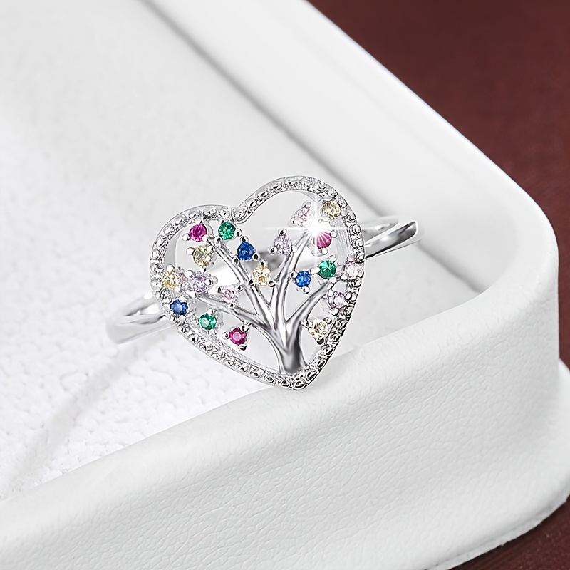 Heart shaped Tree Zirconia Lady's Ring