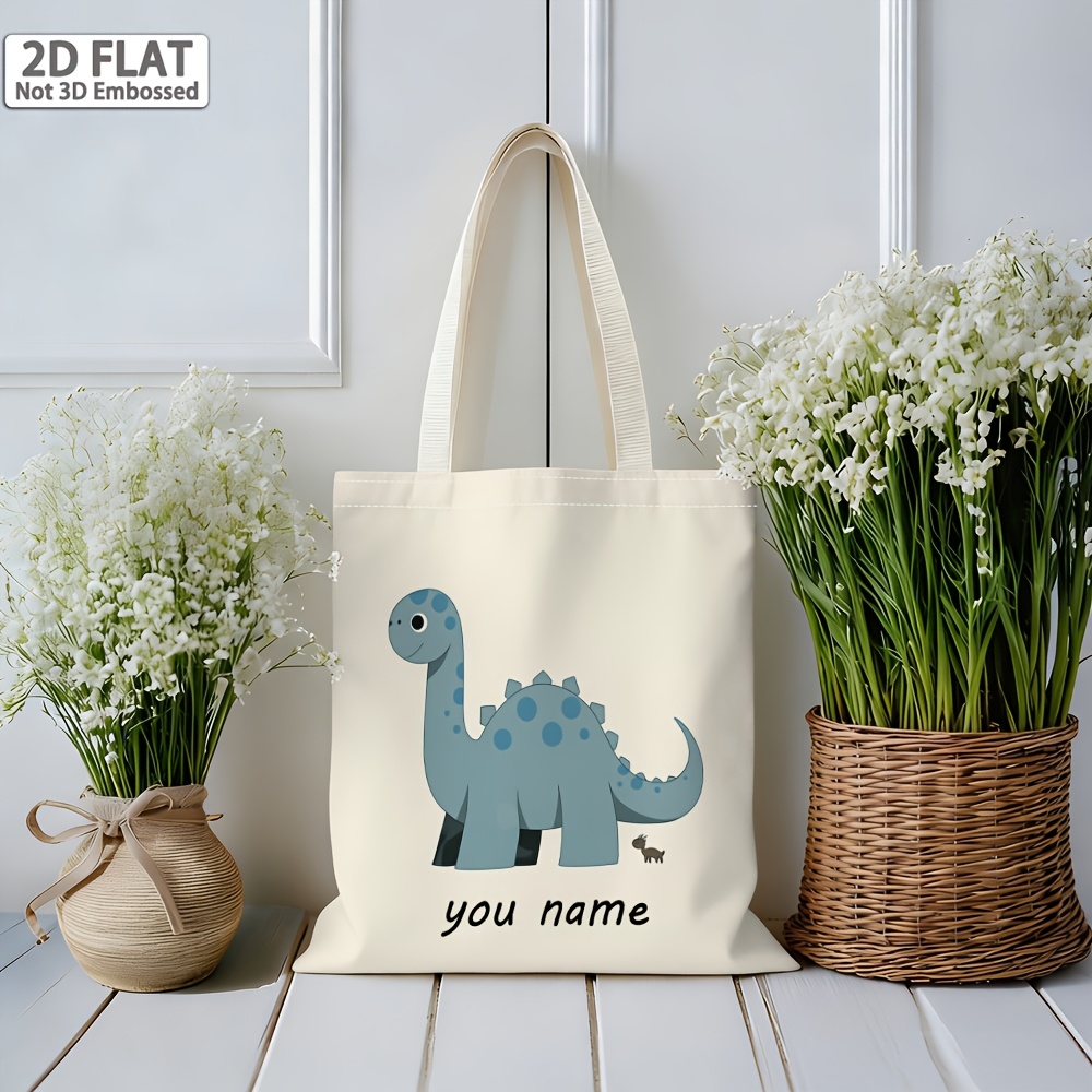 TEMU Sac à main personnalisé 2D plat, 1 pièce, Nouveaux sacs à dos faciles, et mignons de lion et de dinosaure, Rangement facile pour les manuels