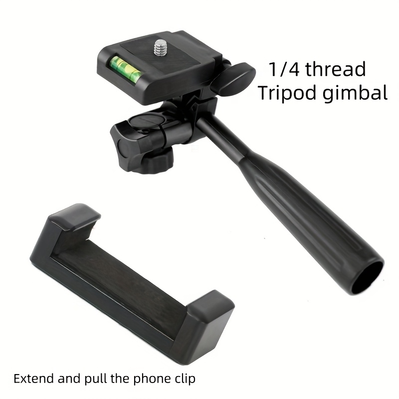 TEMU 2pcs Set: /4" Threaded Ball Head + 1 X E-shaped Phone Grip Handle Panoramic Ball Head, 3d 360-degree Rotatable Angle, Manually Adjustable Live