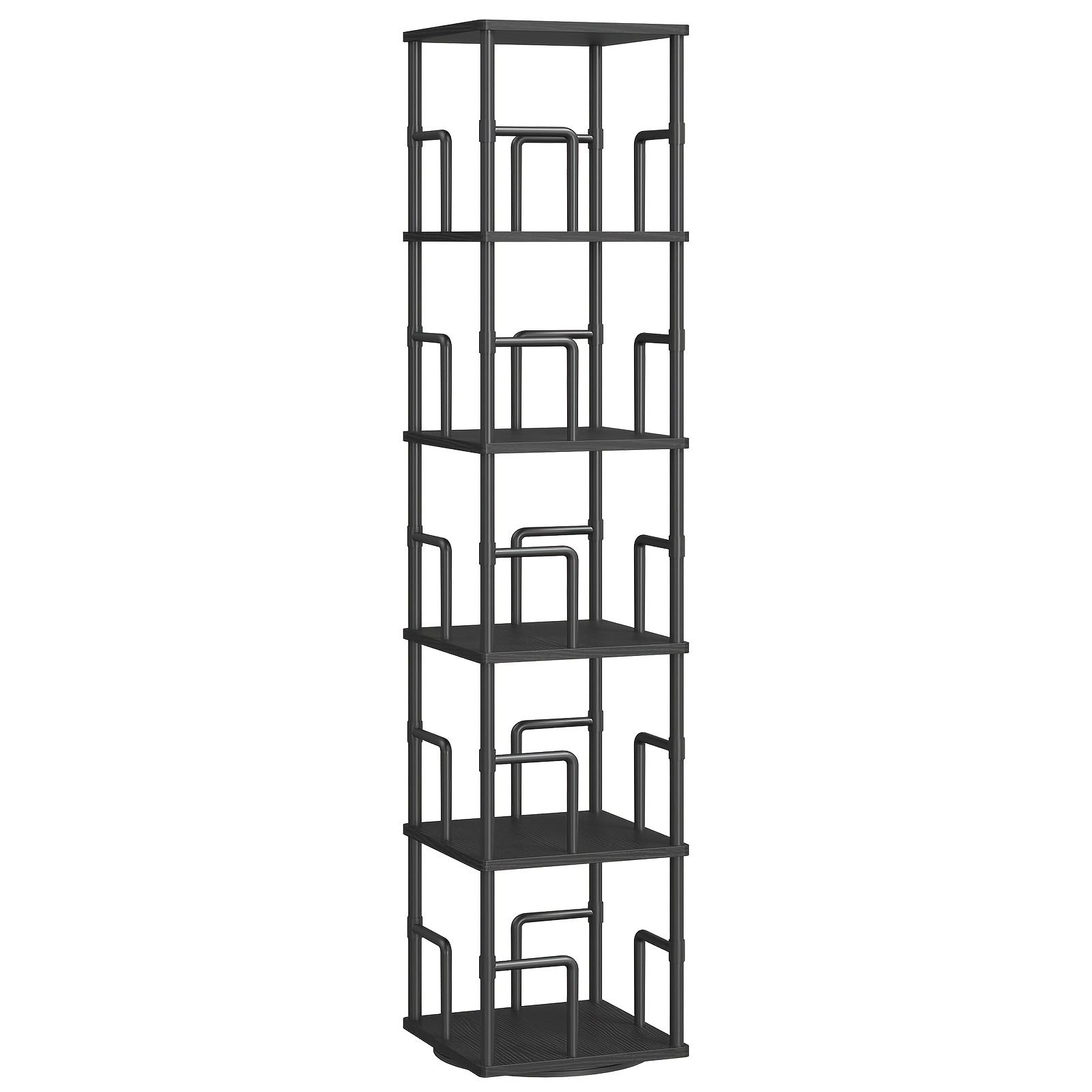 TEMU 5-tier Rotating Bookshelf | Freestanding Corner Bookshelf, 360Â° Rotation, Industrial-style Storage Rack, Perfect For Living Room, Bedroom, And