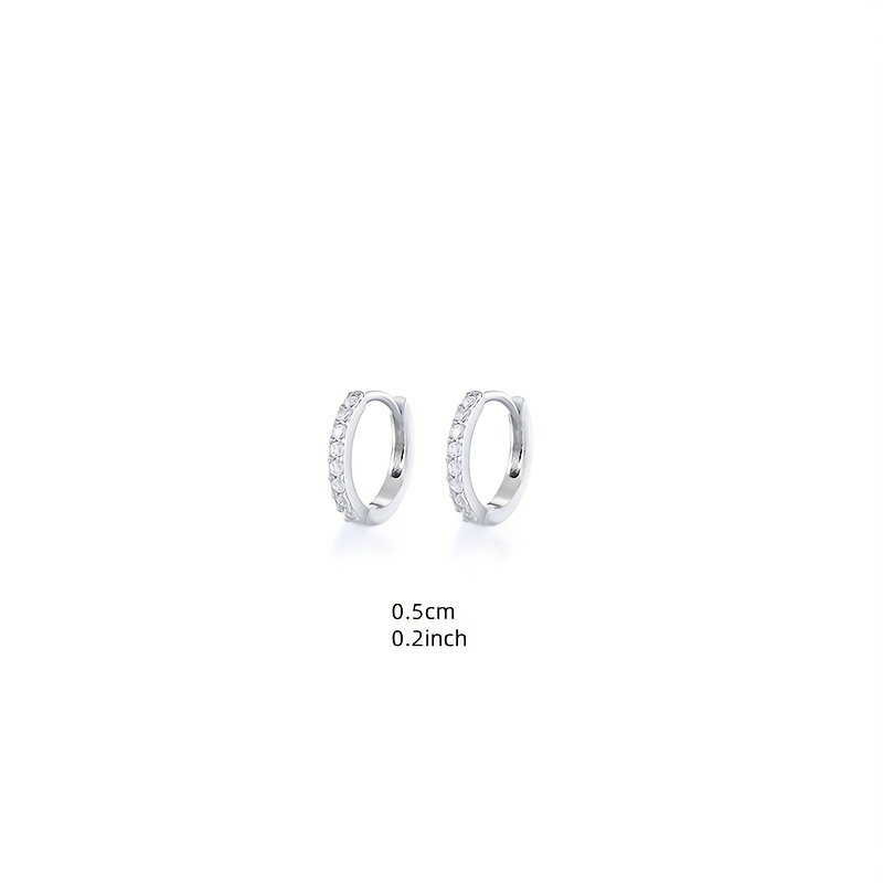 Image of 1 Pair Of Women's Fashion Hoop Earrings, Simple Classic Studs With Synthetic Synthetic Zirconia, Options For Daily Wear, Vacation, And Party Accessories