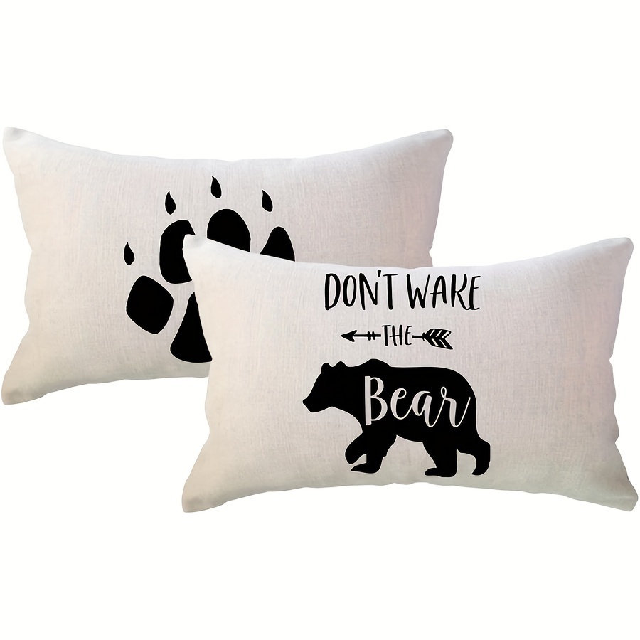 

2pcs & Paw Print Throw Pillow Covers, 12x20 Inch - , Zip Closure, Machine Washable For Living Room, Bedroom, Sofa Decor, Cute Pillows