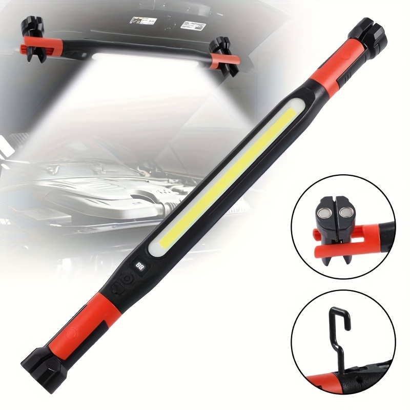 E-shop Wiederaufladbare LED-Arbeitsleuchte, Hochhellige Magnetische Mechanikerleuchte, Tragbare Taschenlampe, Kabellose Unterbodenbeleuchtung mit Haken
