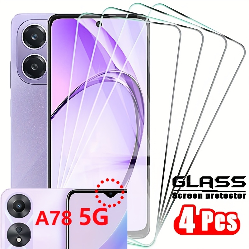 4pcs Tempered Glass Screen *ector for OPPO A40 A18 A1 A38 A3 A3X A80 A60  A78 A98 A58 A76 A96 A57 A57S A77 A77S - Main Image