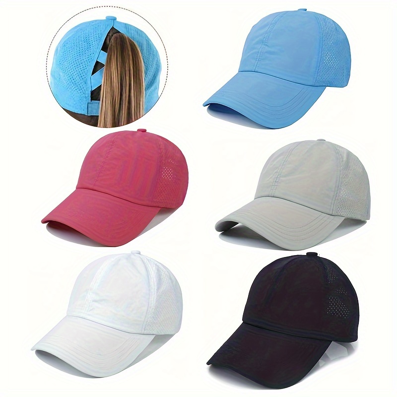 

5x Summer Quick-drying Ponytail Baseball Cap Sun Protection Cap Men's And Women's Sports Cap Camping Cap Hiking Cap