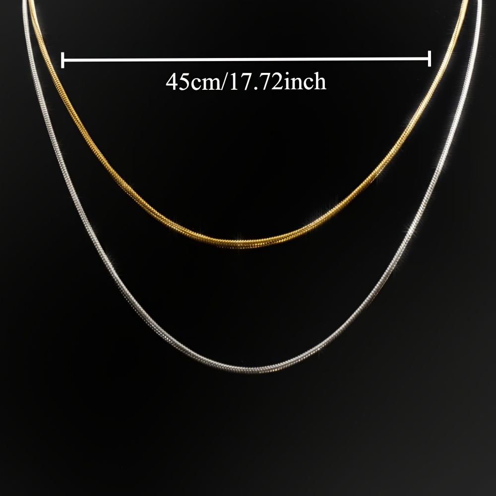 2pcs Exquisite Minimalist Two-Tone Snake Chain Jewelry Set