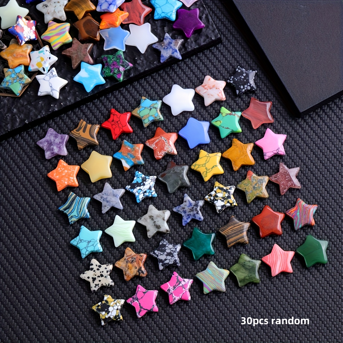 Image of 10/30/50/100pcs Random Color Palm Stone Pocket For Gift Gift Fish Tank Decoration Ornament Thumb Stone Gift For Holiday Gift Crystal Synthetic Crystal Turquoise Combination Set (more , More Colors)