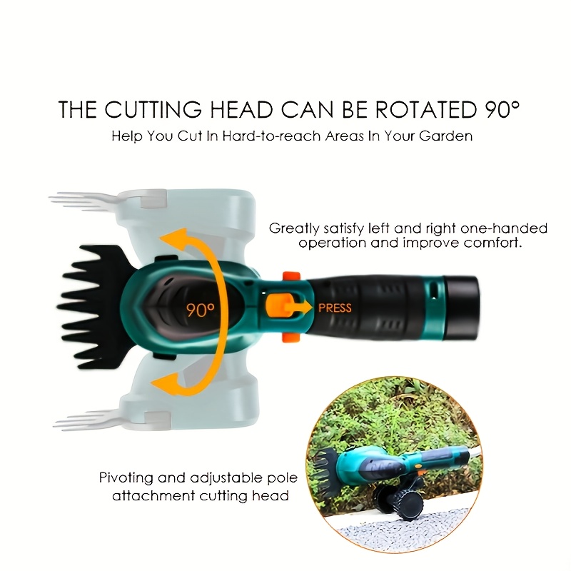2-in-1 Haagknipper, 7.2V 2000mAh, Haagknipper met Telescopische Handgreep,