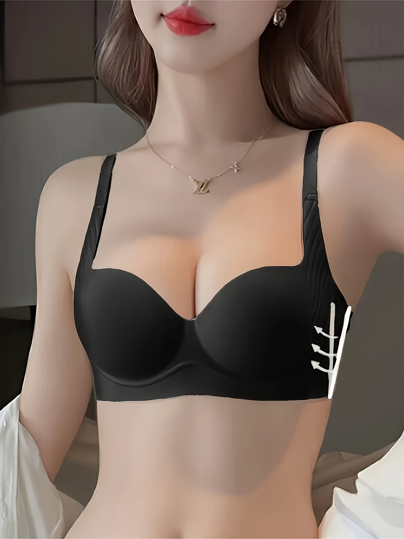 Seamless Nylon Push-Up Bra for Women - Comfortable & Breathable, Full Coverage Support with Cut-Out Detail, No Underwire, Hand Washable - Elegant Beige, Plus Size Bra