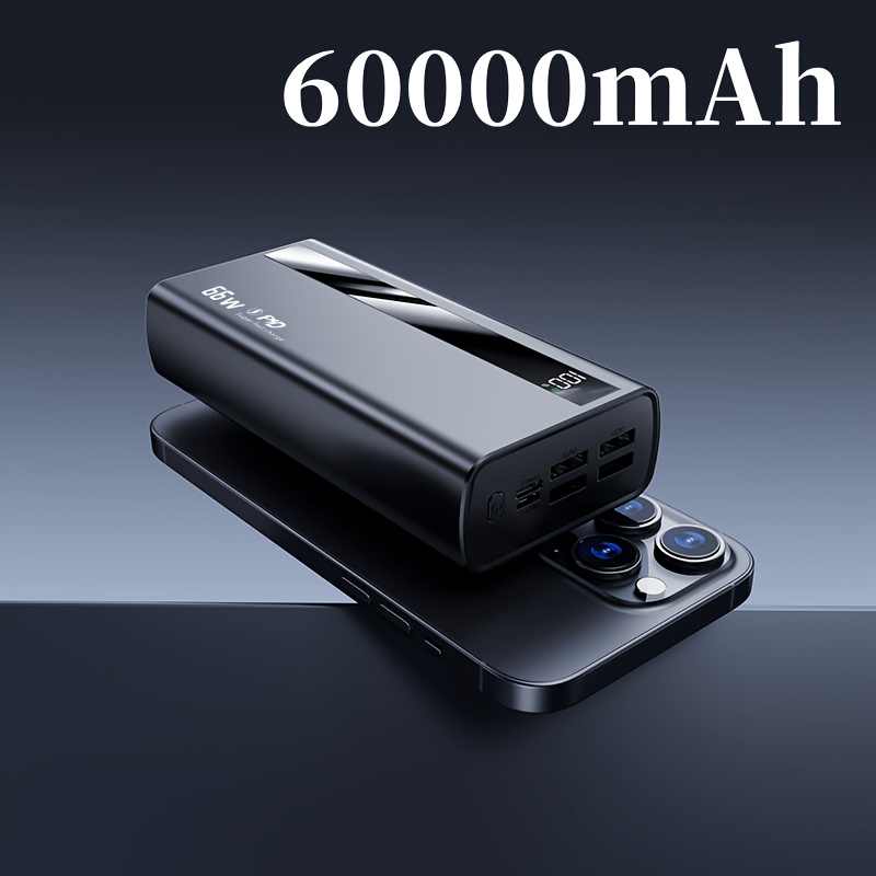 Zunanja baterija 60000 mAh, 66 W hitro polnjenje, ultra velika zmogljivost prenosne zunanje baterije, hitri USB polnilnik za zunanjo nujno