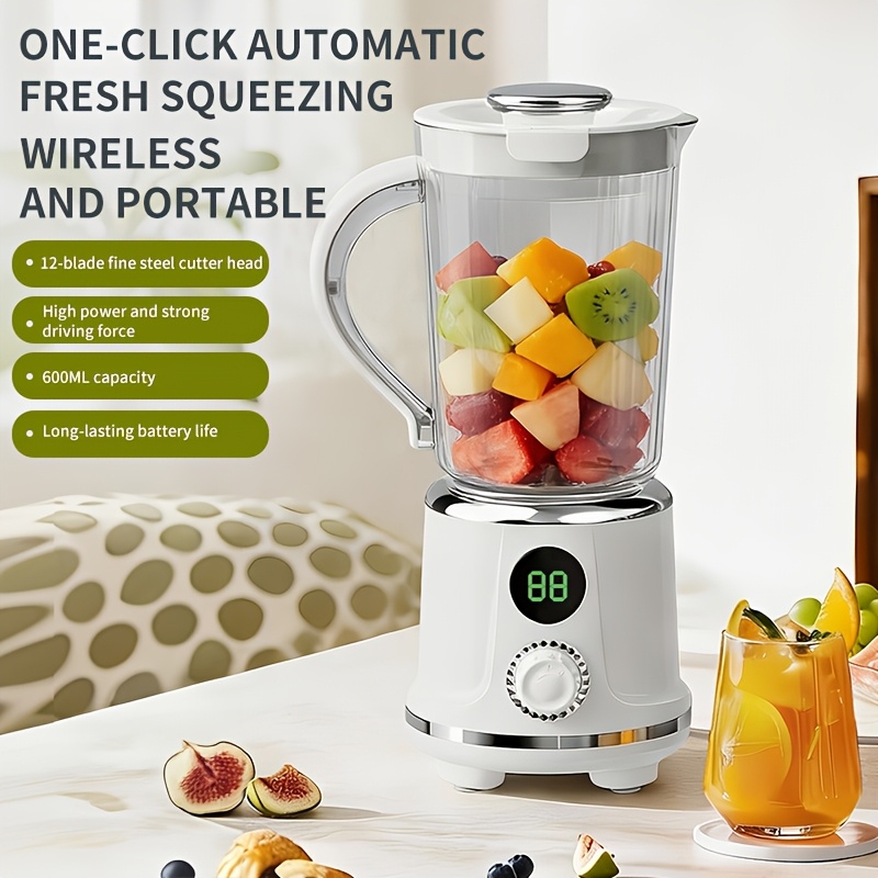 Portable Blender And Mixer, Fruit Juicer, Rechargeable Style, Wireless Design And Easy to Clean, White/Black Available, Ideal Gift for Valentine'S Day/Mother'S Day/Christmas