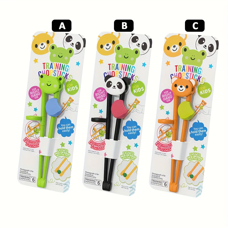 

3 Pairs Of Training Chopsticks, Learning Chopsticks Helper, Training Chopsticks For Beginners, Cartoon Chopsticks, Kitchen Utensils, Back To School Supplies, Kitchen Gadgets Cutlery Restaurant, Eid