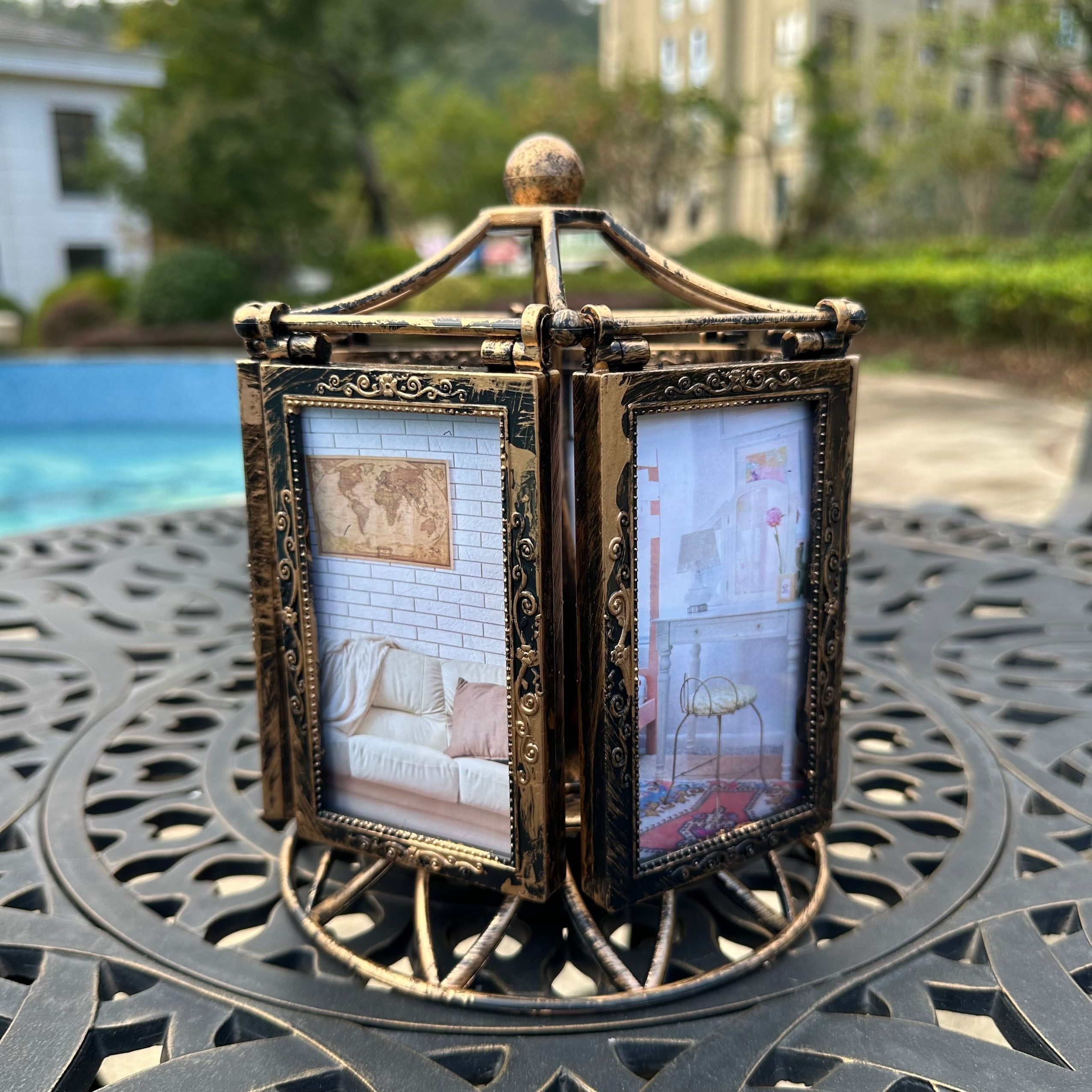 

Vintage-inspired Carousel Music Box With 6 Frames - Decor, Vertical Rectangle Design, No Batteries Required