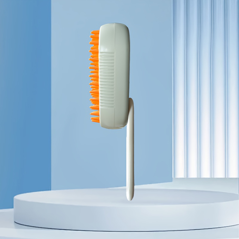 MIAOQUANJI Escoba de vapor para gatos - Herramienta de aseo para mascotas recargable por USB con mango ergonómico, cerdas suaves para desenredar y diseño ergonómico para gatos y perros - Elimina el pelo suelto, reduce la caída del pelo, promueve un pelaje saludable, herramienta de aseo para gatos, diseño de mango elegante, construcción duradera