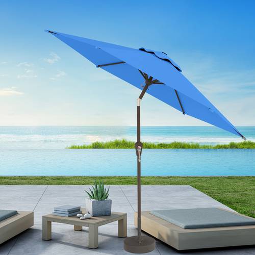 9ft outdoor patio umbrella with push button tilt crank alloy 6 sturdy ribs fade resistant 100 polyester canopy modern shade for garden deck pool backyard