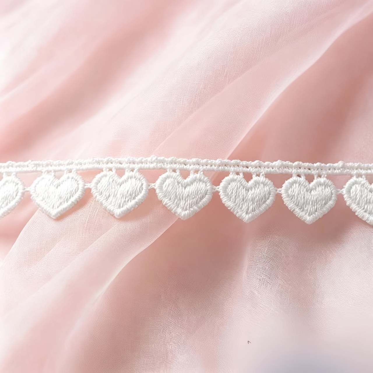 TEMU Handmade White Water-soluble Embroidered Lace Ribbon Suitable For Garment Trims, Diy Crafts, Curtain Edging & Gift Box Decorations - 1.2cm Wide