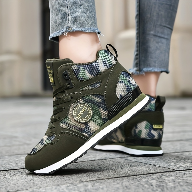dames ademende camouflage mesh sneakers met eva gevoerde Temu