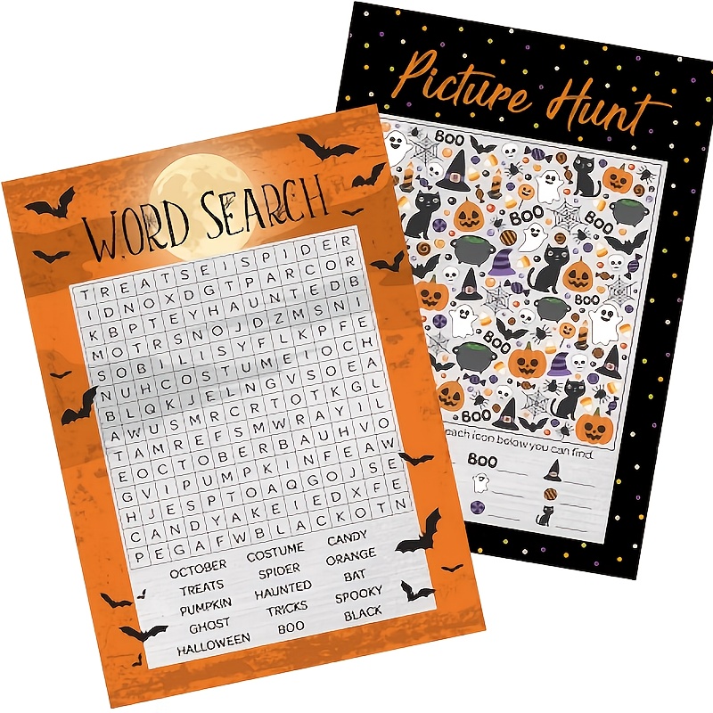 Image of 20pcs, Halloween Main Body & Picture Matching (2 Game Sets) - Ice Breaker For , Parties, Groups, Adults, Double-sided Card Design, Paper Material, Non-prop