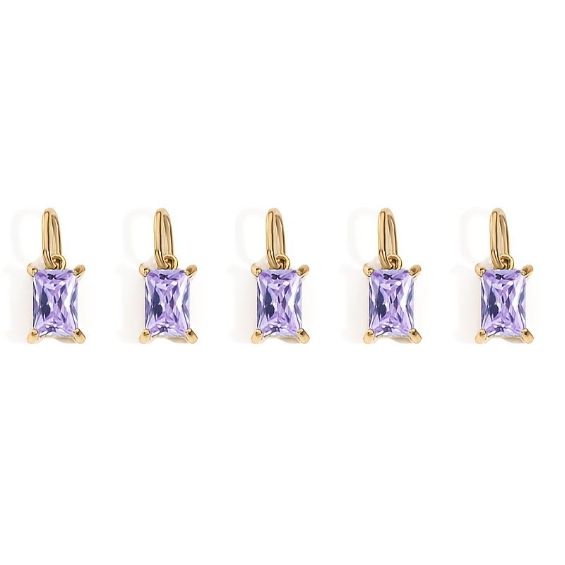 5pcs Women's Easy Stainless Steel Rectangular Zirconia Pendant Set