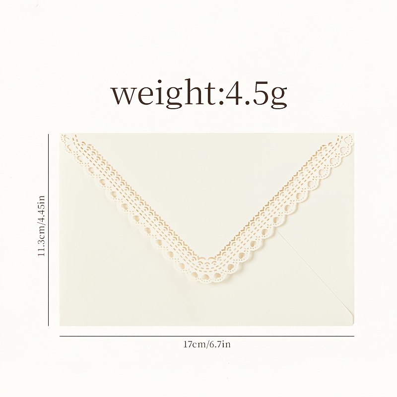 TEMU 15pcs Set Of Colorful Vintage Lace Trim Envelopes For Birthday, Wedding Invitations, And Greeting Cards, In 13 Colors, 15 Envelopes Per Color