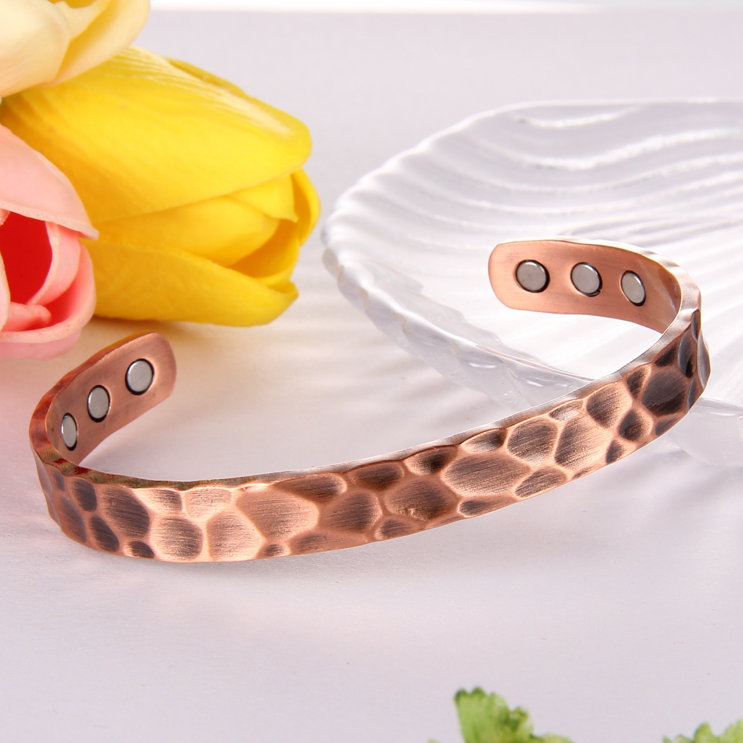 Copper Magnetic Adjustable Cuff Bangle Bracelet for Women & Men