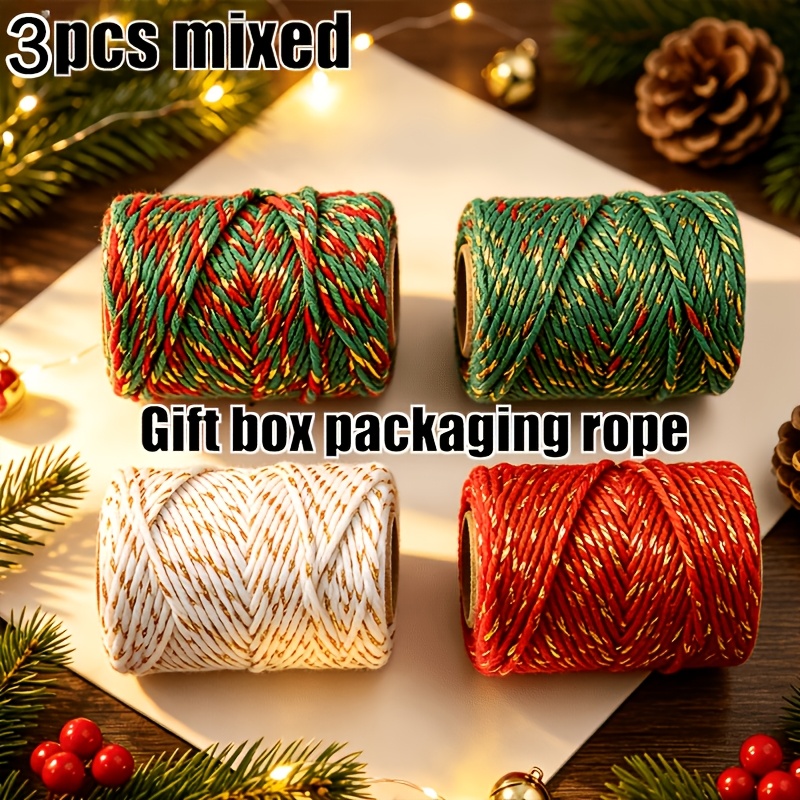 TEMU per confezioni regalo, Nastro per confezioni regalo, intrecciata multicolore con accenti dorate, per confezioni regalo di Natale, artigianato,