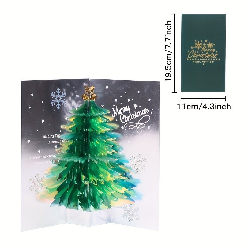 Image of Handcrafted 3d Pop-up Christmas Tree Greeting Card With Message - Festive Holiday Card For Everyone