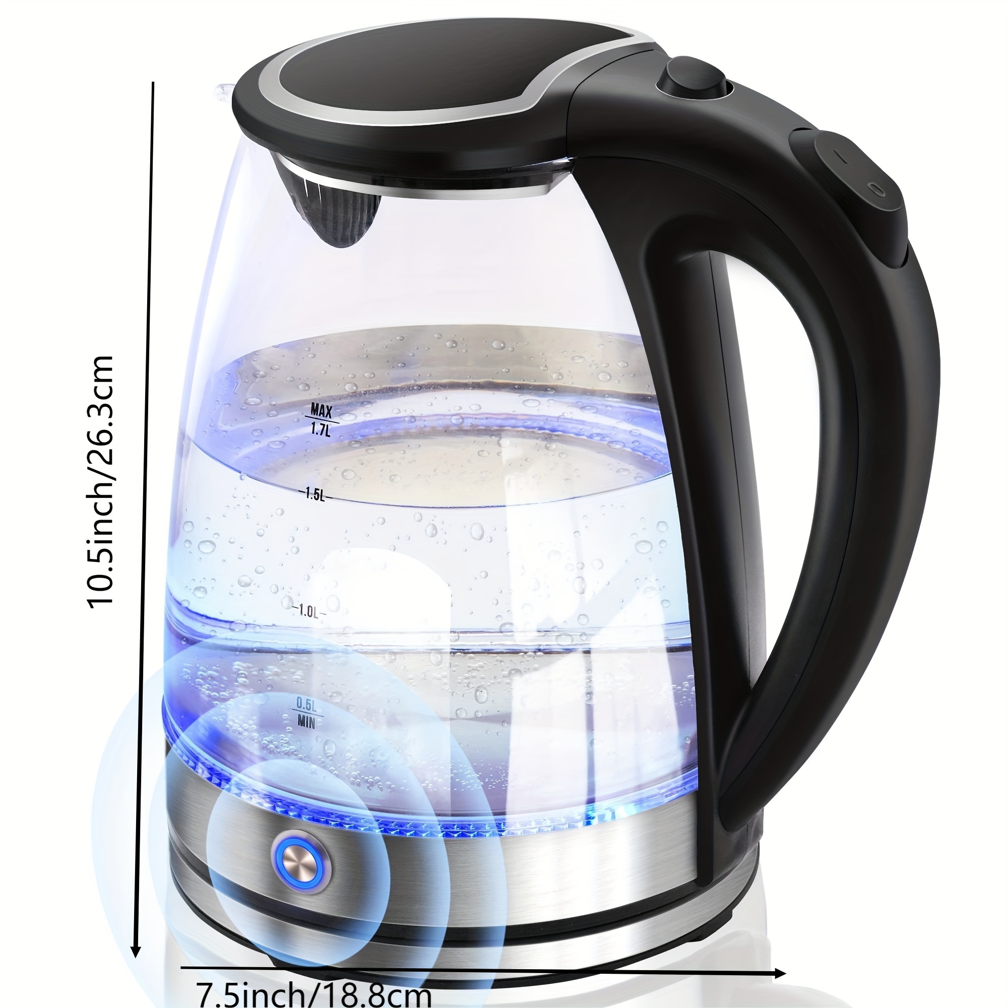 susteas electric kettle with keep warm 1 7l glass water boiler with wide opening led indicator auto shut off and boil dry   9480 details 3