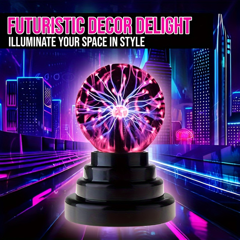 Night Light With A Transparent Touch Lampshade On Top, Usb/battery Powered, Creative Lightning Room Light, Desktop Decorative Lamp, Fortune-telling Ball
