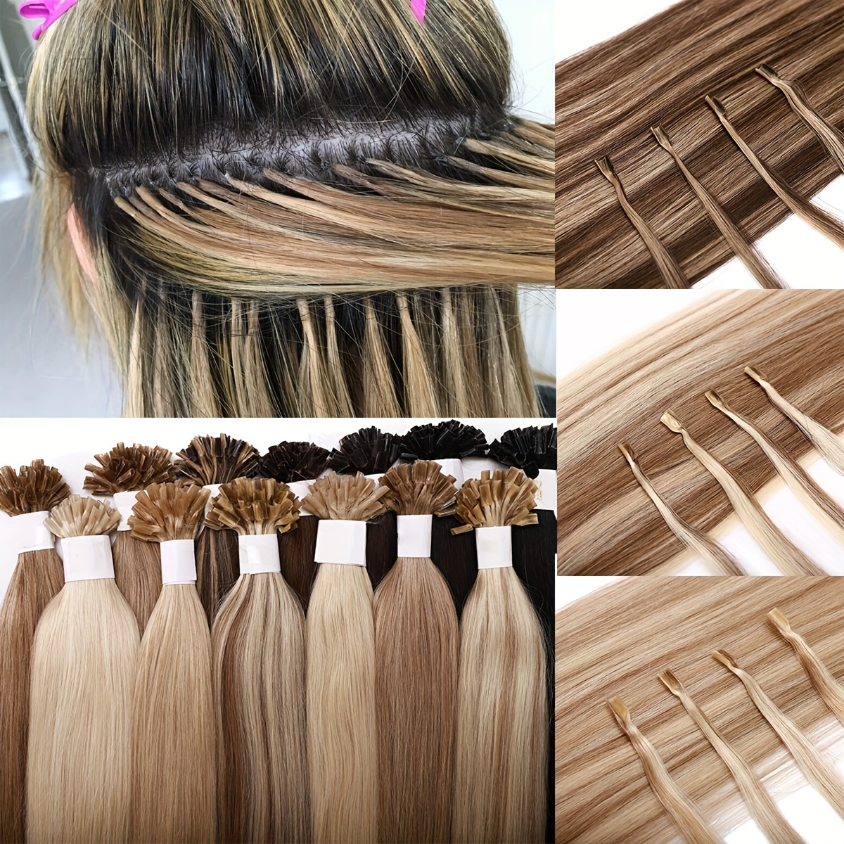 keratin u tip hair extensions nail tips 16in 24in pre bonded u tip hair extensions human hair 50 strands keratin   human hair extensions 100 real hair u tip extensions 50 gram details 0