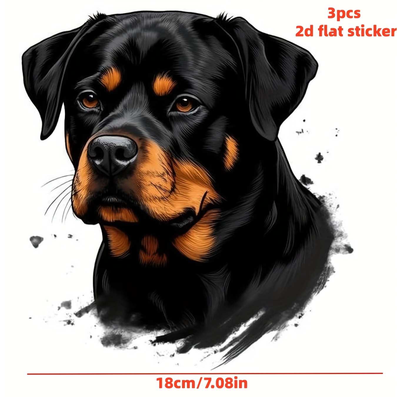 TEMU 3pcs Black Rottweiler Iron-on Patch - Heat Transfer Decal T-shirts, Jeans, Backpacks, Pillows Washable & Durable Plastic Applique With Realistic