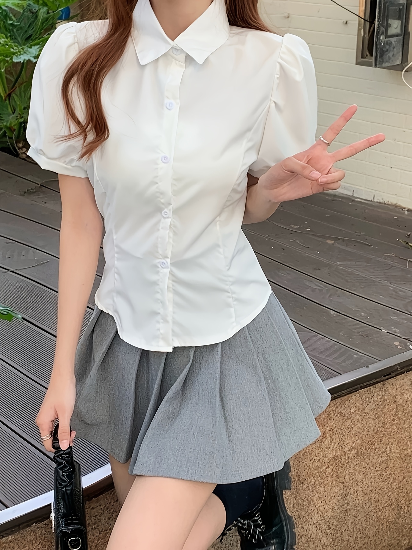 blusa manga corta estilo verano camisa Temu Dominican Republic