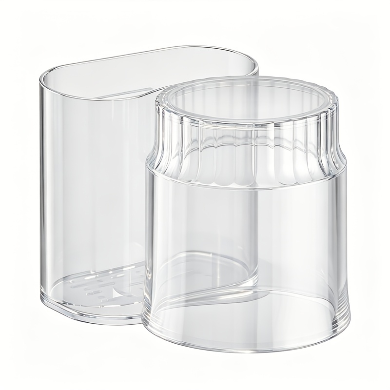 TEMU Light -mounted Toothbrush Holder And Cup Set, Wall-mounted Storage Rack With Leak-proof Design, Multifunctional Draining Rack For Organization,