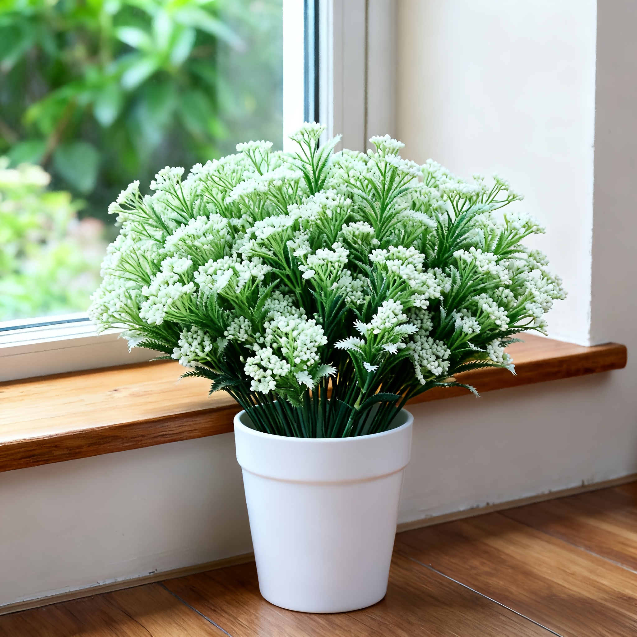 4 Bunches Of Artificial 's Breath Flowers, Suitable For Indoor And Outdoor Use, Perfect For Gardens, Windows, Home Decor, Event Decoration, Wedding Venue Design, And Holiday Decorations