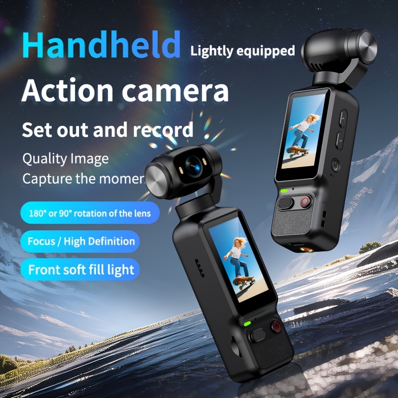 handheld camera 1080p video 1800mah battery 1 97 inch screen with 180 90 rotatable lens portable action camera suitable for vlogging Product details 2